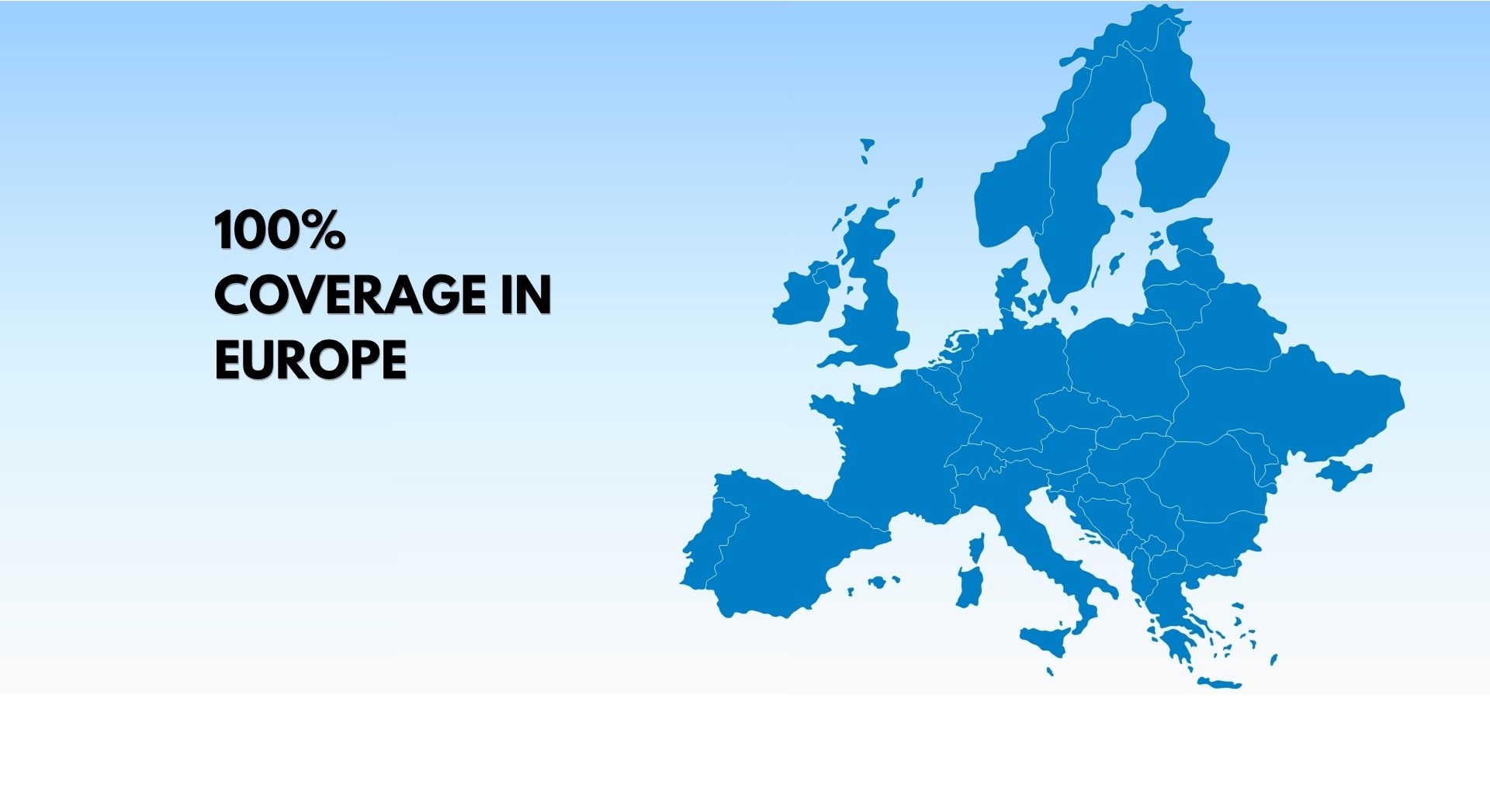 100% coverage in Europe — a map of the covered countries